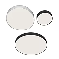 Modern Round Ceiling Lights With White And Black Frames In Different Sizes 3d model