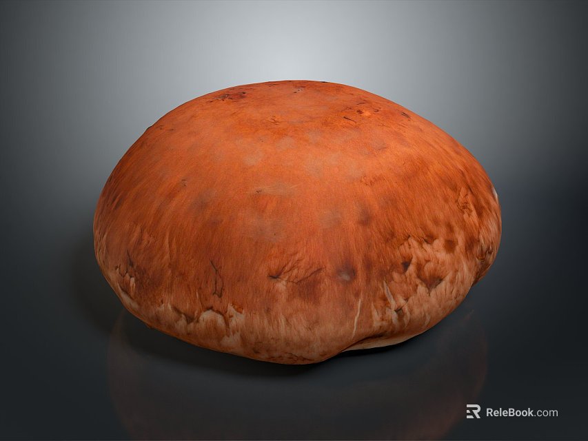 Organic Fresh Orange Round Mushroom With Natural Texture And Smooth Surface 3d model 