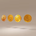 Stylish Gold Jewelry Coins With Intricate Dollar Sign Design And Shiny Metallic Finish