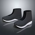 Black High Top Shoes With White Soles And Modern Sleek Design