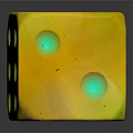Decorative Yellow Glowing Dice With Green Dots As Home Living Accessory
