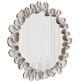Round Decorative Mirror With Elegant Wavy White Frame For Home Decor 3d model