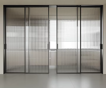 Modern sliding door glass door kitchen door 3d model