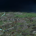 Aerial Planning of Urban Night View with Buildings Roads Green Spaces and Lights