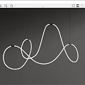 Elegant Modern White Curved Chandelier with Intertwined Lines Hanging Design