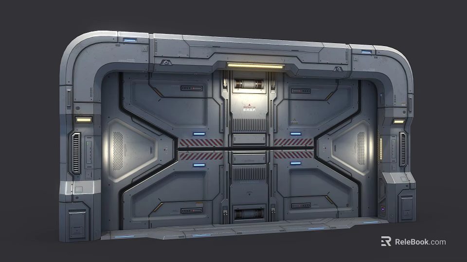 Industrial Equipment Heavy Duty Metal Structure With Control Panel And LED Indicators 3d model 