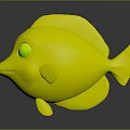 Cute Cartoon Orange Fish Character With Big Blue Eyes 3D Rendered Marine Creature