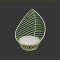 Modern White Woven Leisure Chair With Teardrop Shape And Cushioned Seat