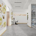 Modern Photography Studio With Studio Lights Tripods Paintings On Walls Gray Floor And Small Decor