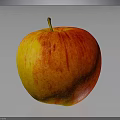 Fresh Red And Yellow Striped Apple On Dark Background With Shiny Surface