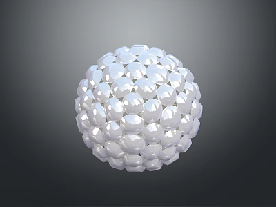 White Decorative Furniture Sphere With Geometric Pattern And Smooth Surface 3d model