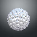 White Decorative Furniture Sphere With Geometric Pattern And Smooth Surface 3d model