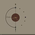 Modern Wall Clock With Brown Dial Black Hands Displaying Four O'Clock On Beige Background