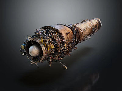 Jet Engine Featuring Precision Mechanical Components Metallic Surface And Complex Internal Structure 3d model