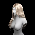 Game Movie Female Character With Golden Long Curly Hair And Black Background