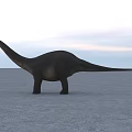 Large Long Necked Reptile Figure With Sturdy Body And Thick Legs On Sandy Ground