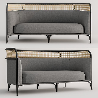 Modern Double Sofa Rattan Double Sofa 3d model