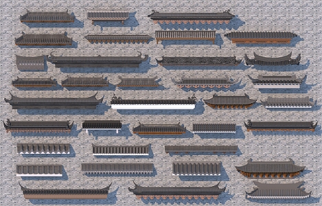 Chinese-style eaves, eaves line, eaves ridge 3d model