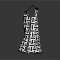 Modern Stylish Sleeveless Dress With Black And White Geometric Pattern