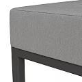 Modern Gray Fabric Bench With Black Metal Legs Simple Home Decor Furniture