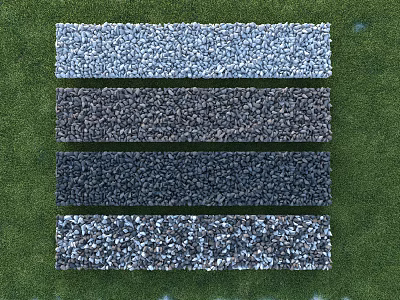 Modern cobblestone meadow 3d model