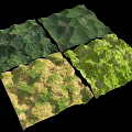 Park Landscape With Various Green Terrain Sections And 3D Natural Vegetation Areas