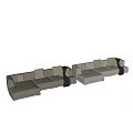 Modern Multiplayer Sofa Casual Sofa 3d model