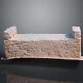Natural Stone Bench With Rough Textured Surface And Solid Side Supports For Outdoor Decor 3d model