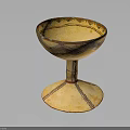 Decorative Ceramic Household Goblet With Hand Painted Geometric Patterns Wide Base And Colorful Rim