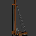 Orange Functional Construction Drilling Vehicle With Long Drill Rod And Crawler Base 3d model