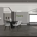 Agora Modern Retail Store Interior Design With White Chairs Black Table And