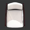 Comfortable Modern Leisure Chair With Wooden Frame White Cushioned Seat And Armrests