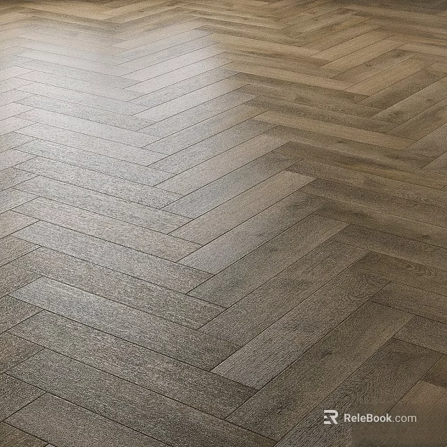 Warm Brown Natural Wooden Flooring Featuring Stylish Herringbone Pattern In Modern Home Interiors 3d model 
