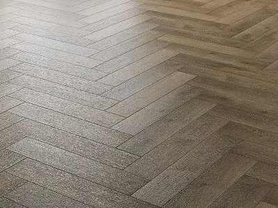 Warm Brown Natural Wooden Flooring Featuring Stylish Herringbone Pattern In Modern Home Interiors 3d model