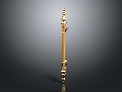 Golden Decorative Hardware Tool With Elegant Design And Smooth Finish 3d model