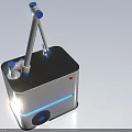 Modern Industrial Equipment With Robotic Arm And Laser Projection Technology