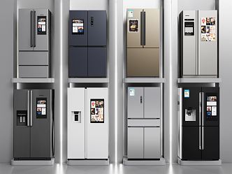 Modern refrigerator combination single door refrigerator double door smart refrigerator 3d model