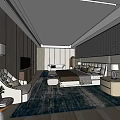 Cozy Modern Hotel Room Interior With Comfortable Bed Sofa TV And Wooden Walls