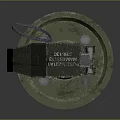 Green Military Grenade With Warning Label And Serial Number IZ0574