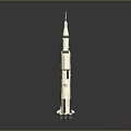Realistic White Rocket Model With Multistage Structure Red Markings And Engine Base 3d model