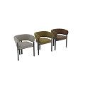 Modern Accent Chair Featuring Curved Armrests Padded Seat Sturdy Legs And Beige Yellow Brown Tones