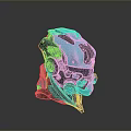 Modern Tech Inspired Combat Weapon Helmet Featuring Neon Green Lights And Futuristic Design Details