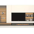 Modern TV Wall Unit With Storage Shelves And Integrated Lighting Design 3d model