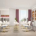 Modern Hair Salon Interior Design With Styling Stations White Mirrors And Lighting