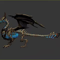 Ornate Fantasy Dragon Character With Purple Gold Scales Winged Design And Clawed Features