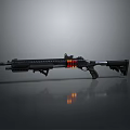 Modern Black Tactical Weapon With Red Glowing Components And Metallic Finish 3d model