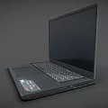 Black Open Portable Laptop With Modern Screen And Full Size Keyboard 3d model