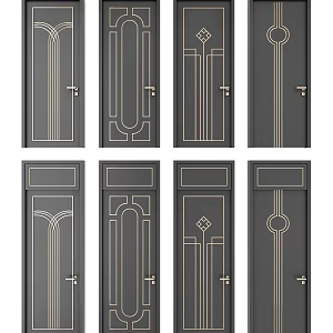 Modern swing door single door with height-added door wooden door room door combination sliding door paint door modeling door 3d model