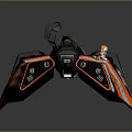 Custom Designed Racing Kart Body With Orange Black Graphics And Sponsor Logos