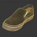 Black Slip on Canvas Shoes Classic Style With White Sole And Wear Resistant